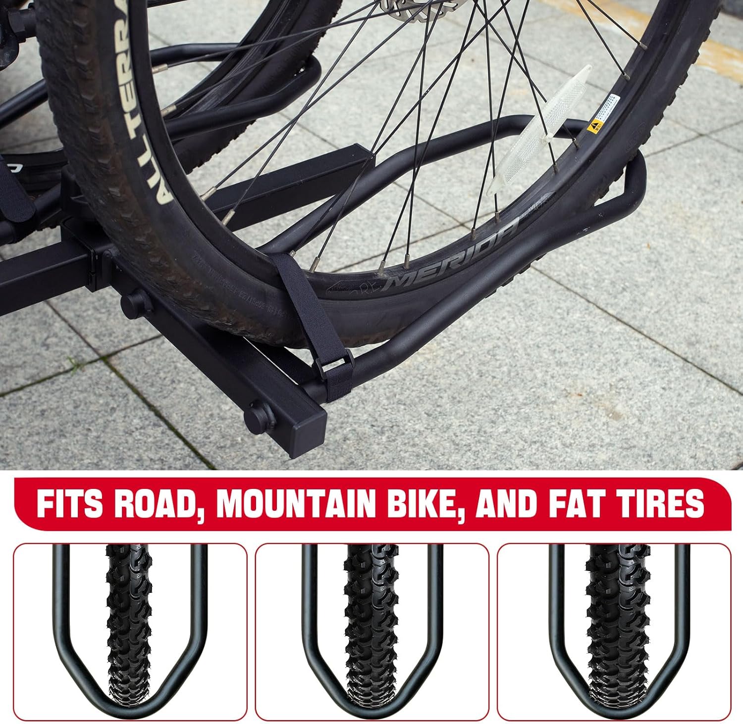 XCAR 2-Bike Hitch Mounted Platform Bicycle Rack Foldable Bike Carriers for Cars Trucks SUVs Minivans with 2" Hitch Receiver