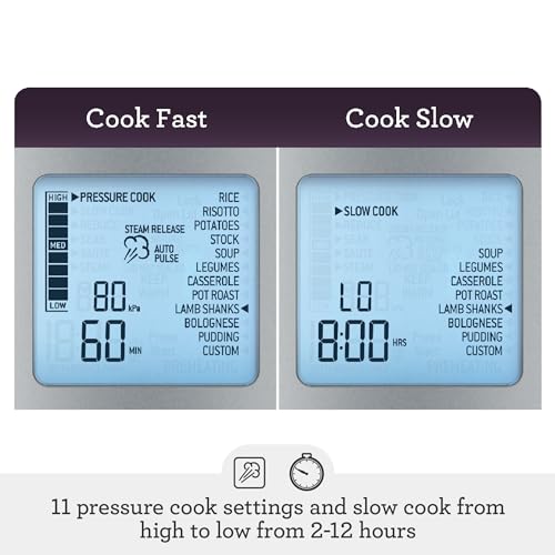 Breville Pro Slow Cooker Slow Cooker, Brushed Stainless Steel Stainless Steel 1100 Watts Digital Round slow cooker