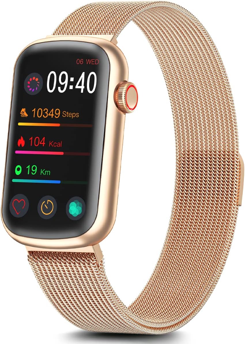 MorePro Fitness Tracker, Heart Rate Monitor Blood Pressure Activity Tracker with Blood Oxygen SPO2,IP68 Wateproof Sleep Tracker Sport Bracelet Pedometer Step Calories Smartwatch Women