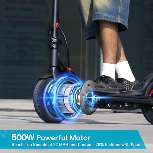iScooter Electric Scooter for Adults, 18/12 Miles Long Range,22/19/18 Mph Top Speed, Commuting Electric Scooter with Cruise Control, Double Braking Systems Escooter for Adults and Teens