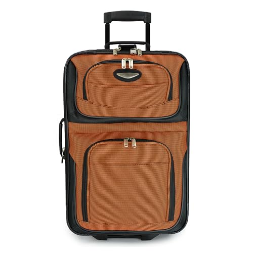 Travel Select Amsterdam 4-Piece Softside Expandable Luggage Set, Lightweight 2-Wheel Upright Suitcases, Travel Tote, Packing Cubes, Gray