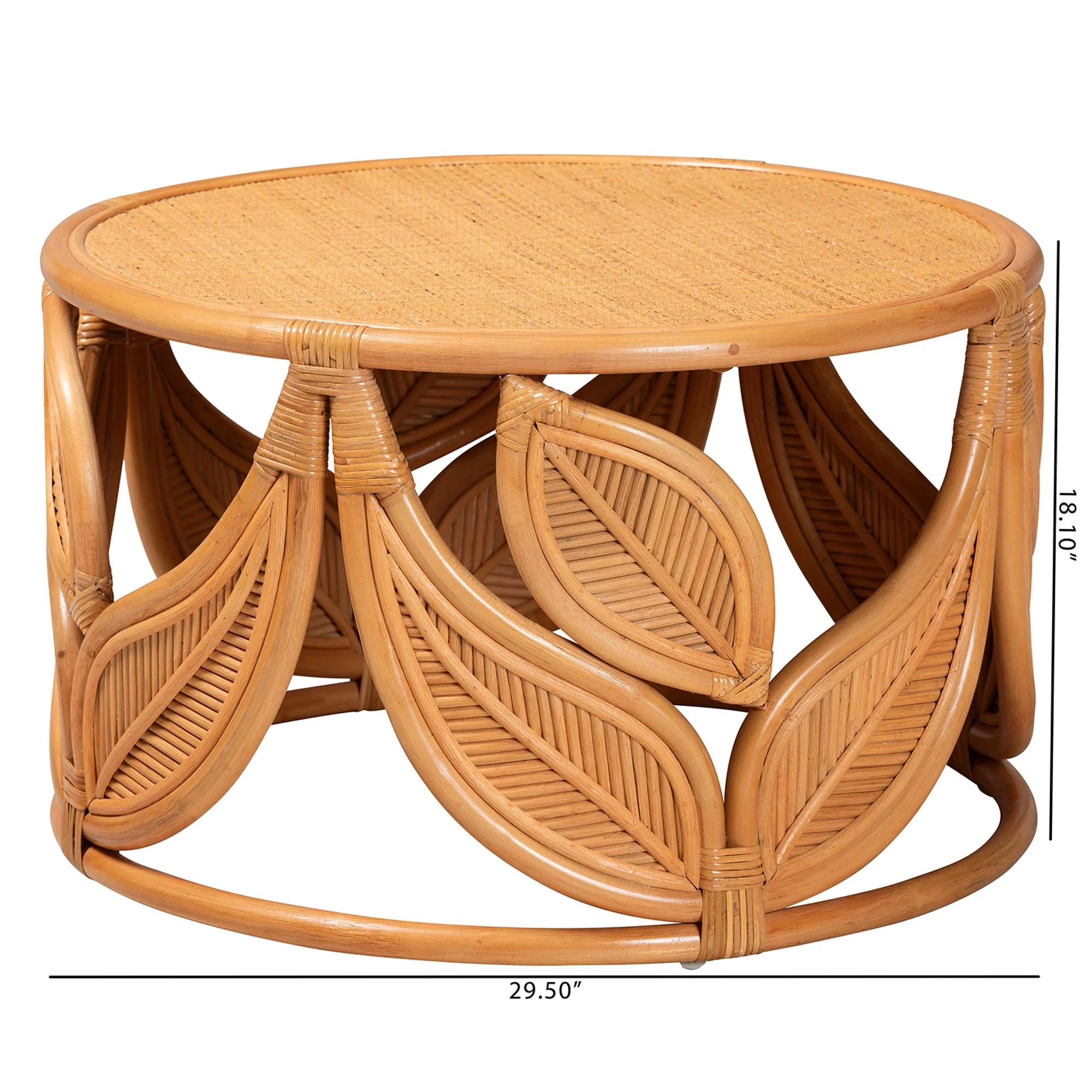 bali & pari Raflesia Boho Coffee Table, One Size, Light honey