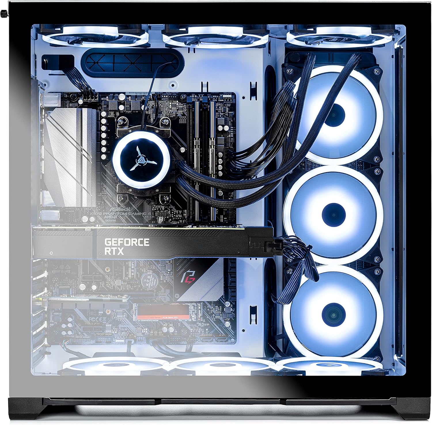 Skytech Prism II Gaming PC Desktop – AMD Ryzen 7 5800X 3.8 GHz, NVIDIA RTX 3080, 1TB NVME Gen4 SSD, 16GB DDR4 RAM 3200, 850W Gold PSU, 360mm AIO, 11AC Wi-Fi, Windows 11 Home 64-bit