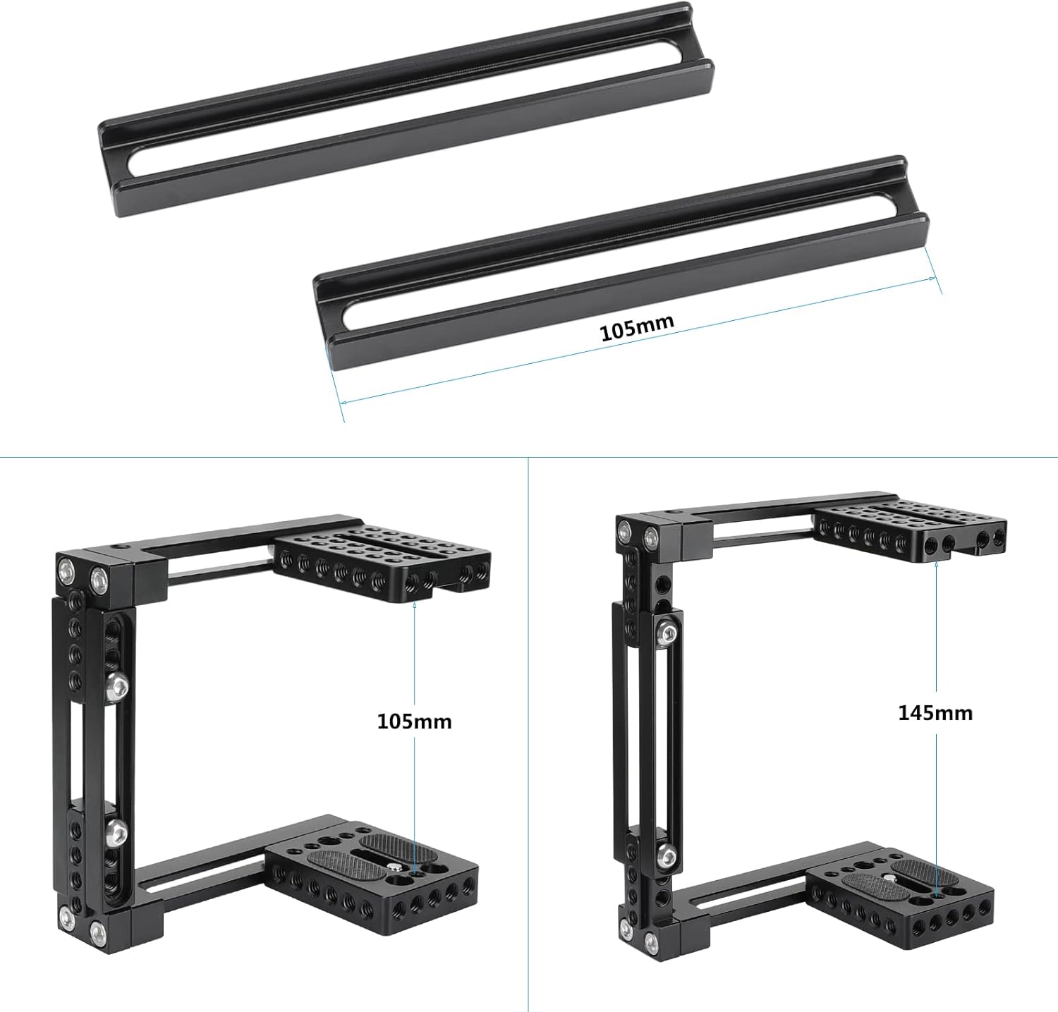CAMVATE Universal Adjustable Camera Cage Fit for Right Handle and Left Handle Camera(Only Come with Left Handle Grip)