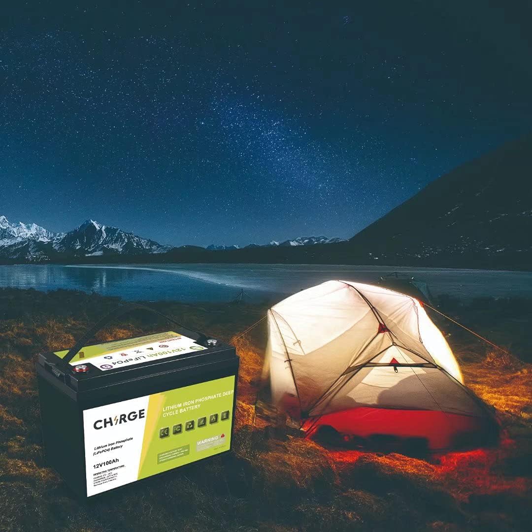 12V 100Ah Lithium Battery, Built-in 100A BMS, Rechargeable Iron Phosphate LiFePO4 Deep Cycles Battery Can Support 1280W Power Output for RV,Home Energy Storage and Off-Grid etc.