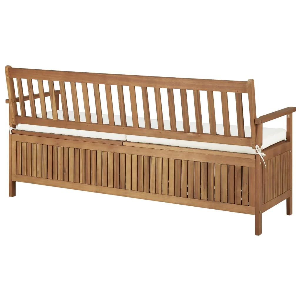 Storage Bench with Cushion 66.9" Solid Acacia Wood