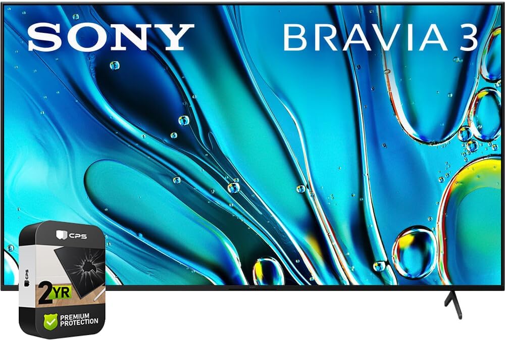 Sony K43S30 BRAVIA 3 43 inch 4K HDR Smart LED TV 2024 Bundle with 2 YR CPS Enhanced Protection Pack