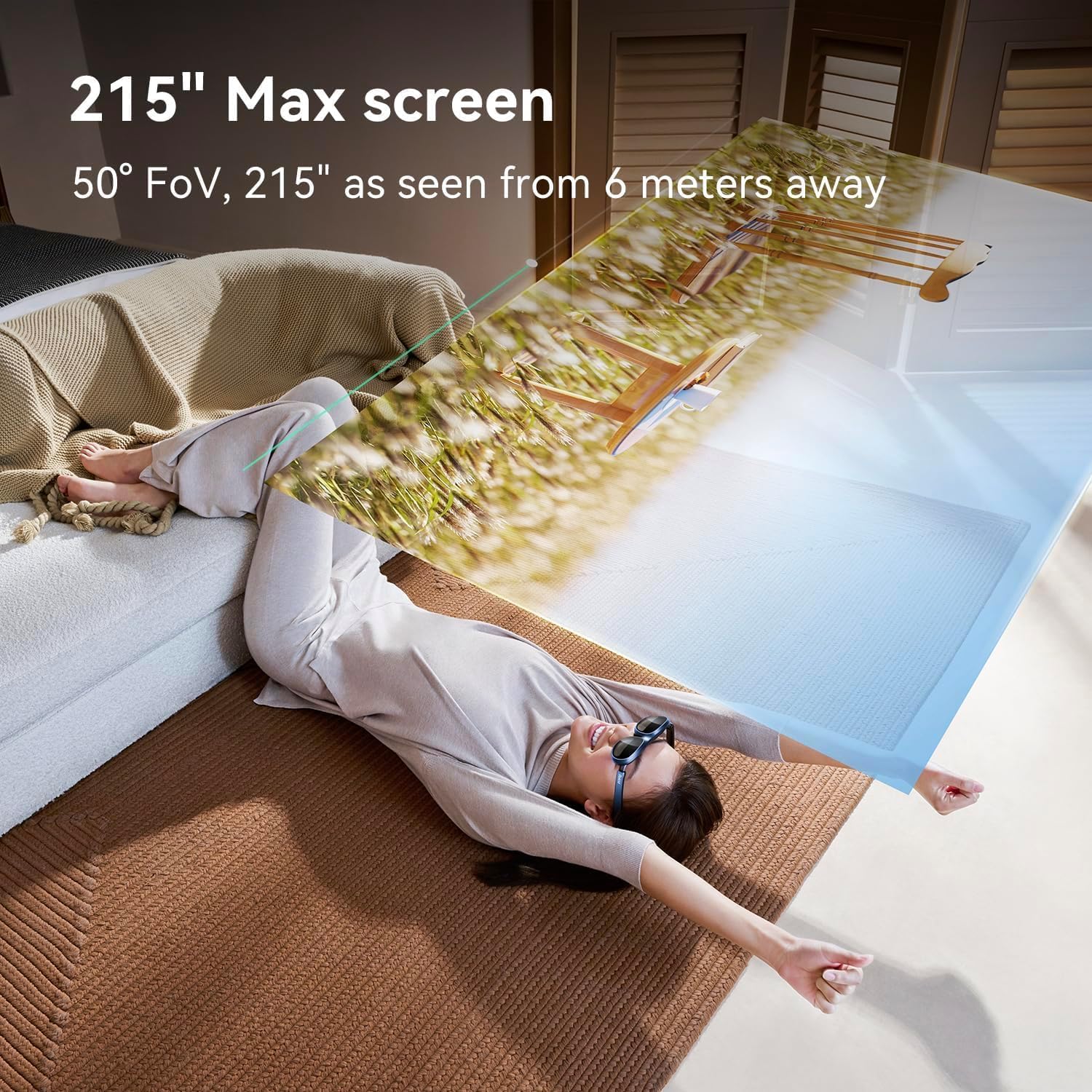 Rokid Max AR Glasses, Augmented Reality Glasses Wearable Headsets Smart Glasses for Video Display, Myopia Friendly Portable Massive 1080P Screen, Game, Watch on Android/iOS/PC/Tablets/Game Consoles