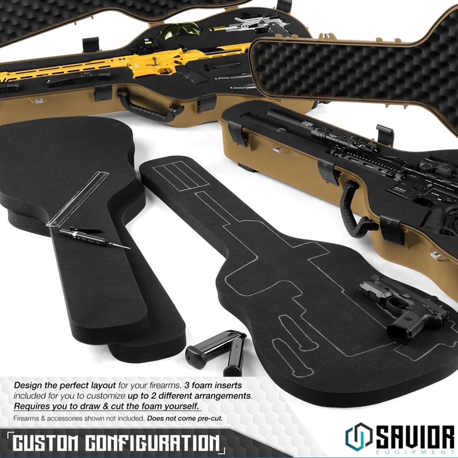 Savior Equipment Tactical Lockable Single Rifle Foam Padded Guitar GU