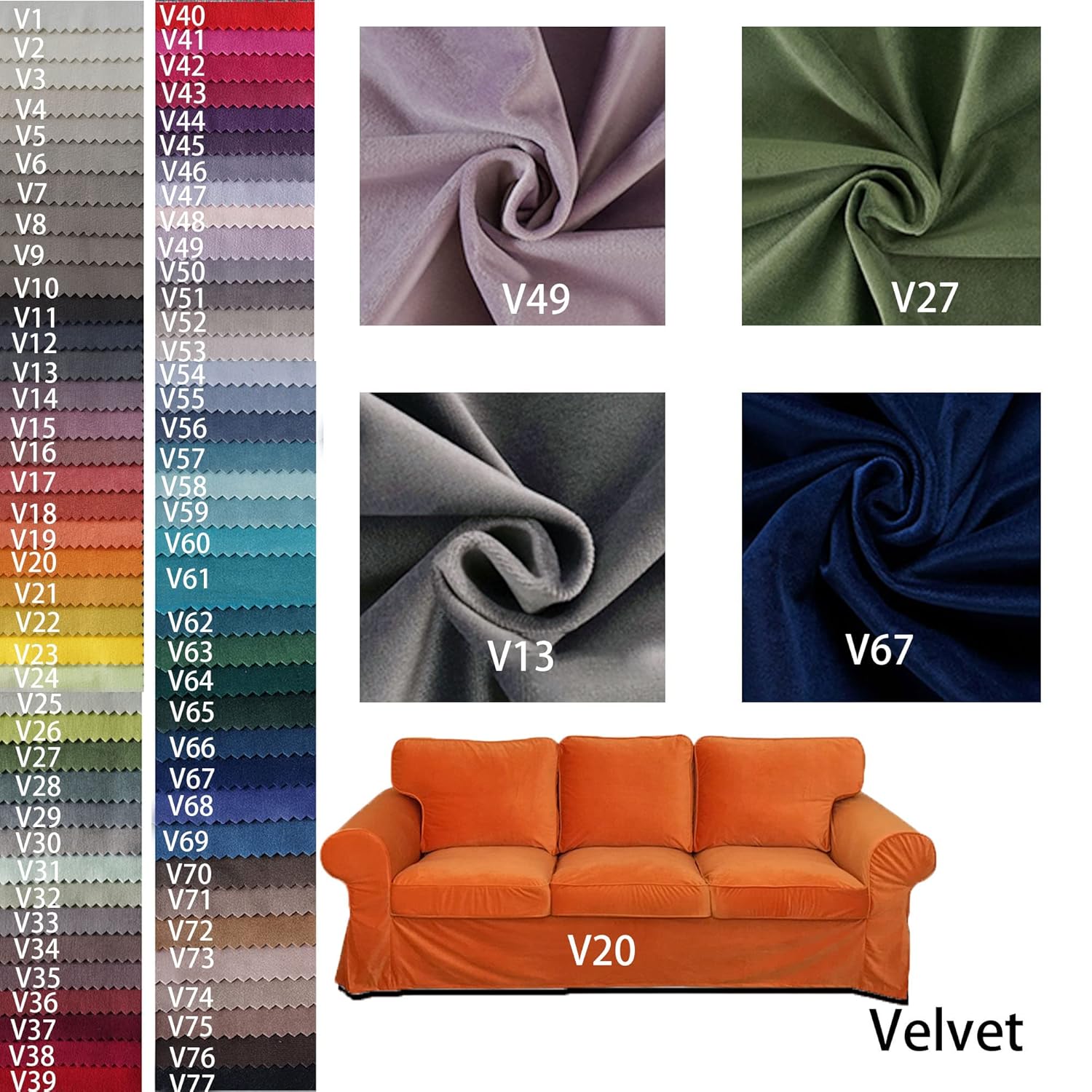 Custom Made Replacement Ektorp Sofa Cover Slipcover for Polyester Ektorp 3 Seat sectional Sofa cover Does NOT Fit Ektorp 3.5-Seat Sofa