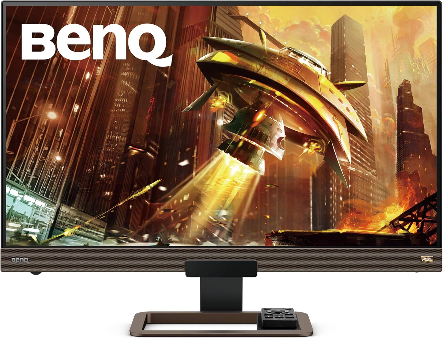 BenQ MOBIUZ EX3210U 32” 4K True HDMI 2.1 144Hz White Gaming Monitor, UHD (3840 x 2160), IPS, 1ms, FreeSync, HDR, Eye Care, Display Port, USB 3.0, Remote Control, Microphone with AI Noise Canceling