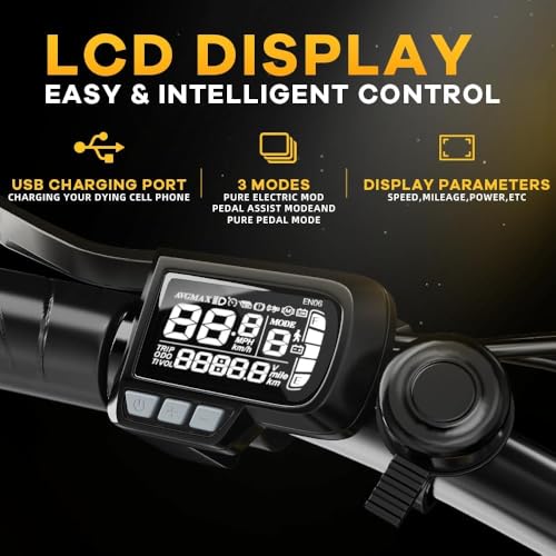1000W Folding Electric Bike, 48V 20.8AH Large Removable Battery E-Bike, 30+MPH, 80 Miles Max Range, 20" Fat Tire Electric Bike for Adults, Adult Electric Bicycles for Commute