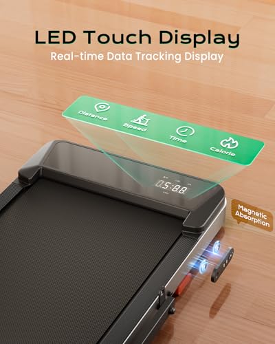 Walking Pad,Treadmill with Incline for Home Office, 2.5HP Portable Under Desk Treadmill with 265 Lbs Capacity,Remote Control, Led Display