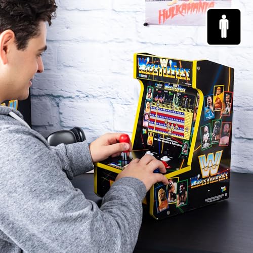 Arcade Classics - WWE Counter Series Game Machine, 4 Games, 8" Liquid Crystal Screen - Mini Cabinet, Portable Gaming, Retro, Countertop Console, Basement Decoration, Man Cave