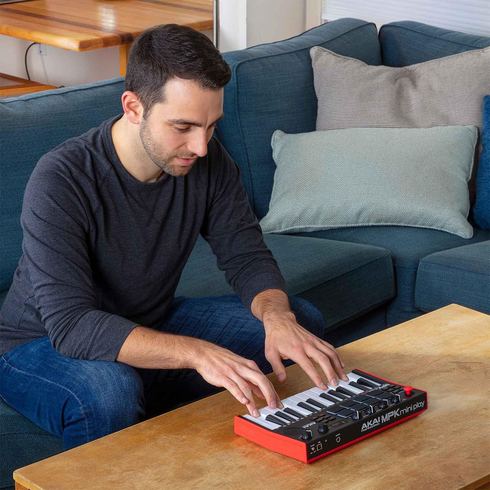 Akai Professional MPK Mini Play MK3 Standalone Mini Keyboard with Premium Multipurpose EVA Case Package