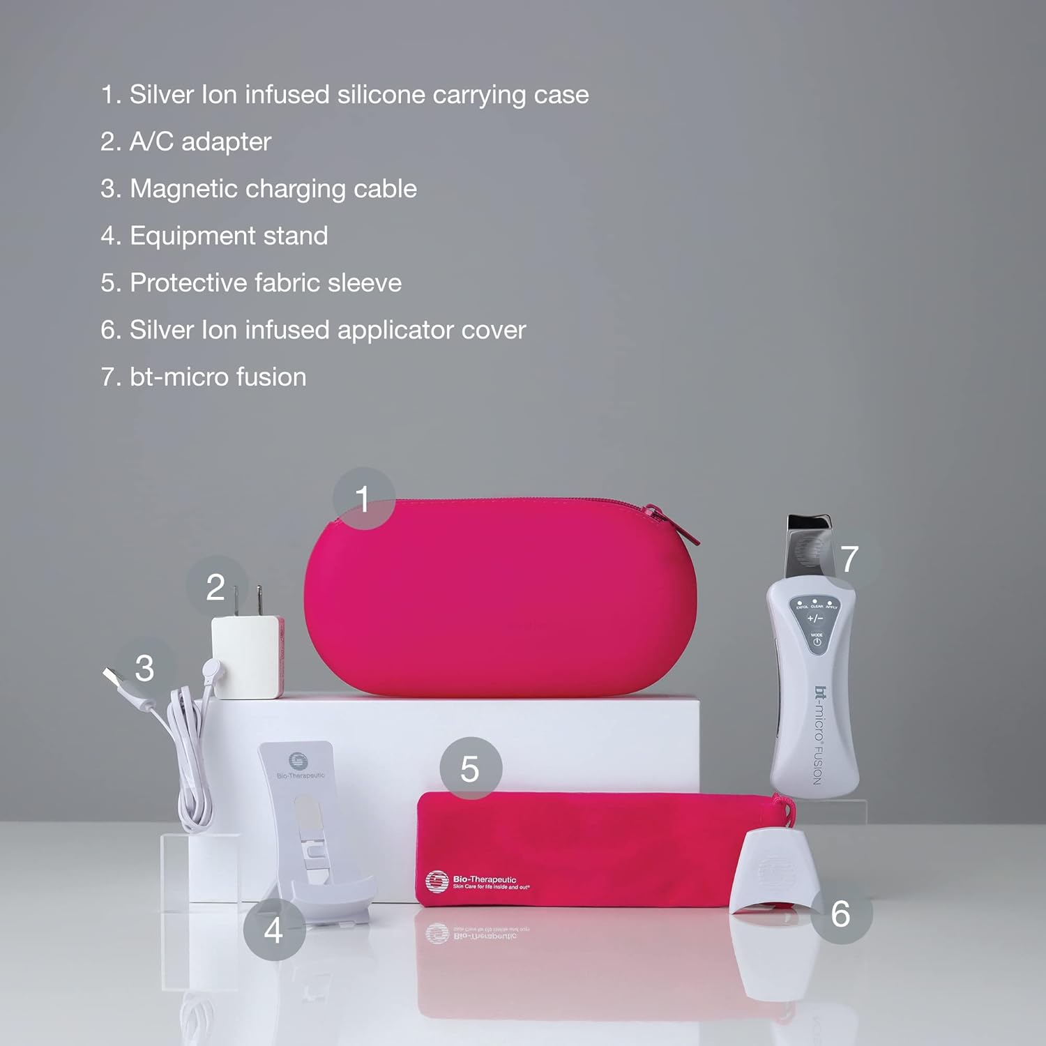Bio-Therapeutic bt-micro fusion Ultrasonic Skin Perfecting Tool 30,000 Hz Oscillation Power, Medical Grade Stainless Steel Applicator, Zinc Alloy Body, IP35 Water Resistant, CE Safety Tested