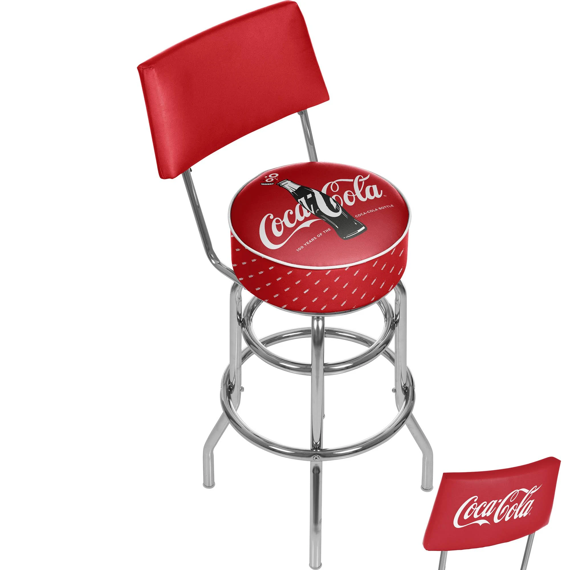 Dodge Swivel Bar Stool with BACK, Super Bee