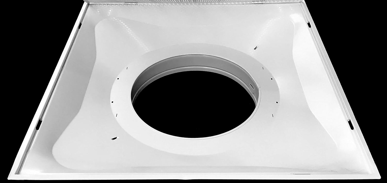 24 x 24 T-Bar Drop Ceiling Perforated Return Grill - Metal Back Casing - with 12 Collar