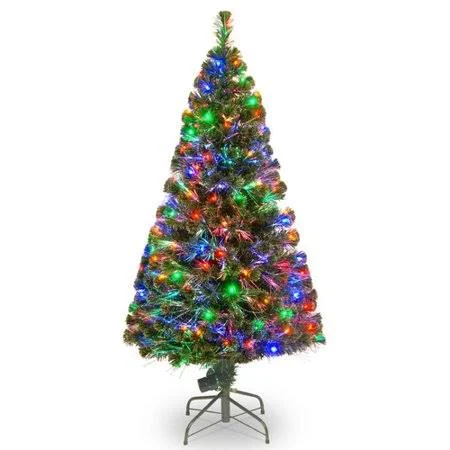 Fiber Optic Green Spruce Artificial Christmas Tree with 200 Multi-Color Lights The Holiday Aisle Size: 5& H