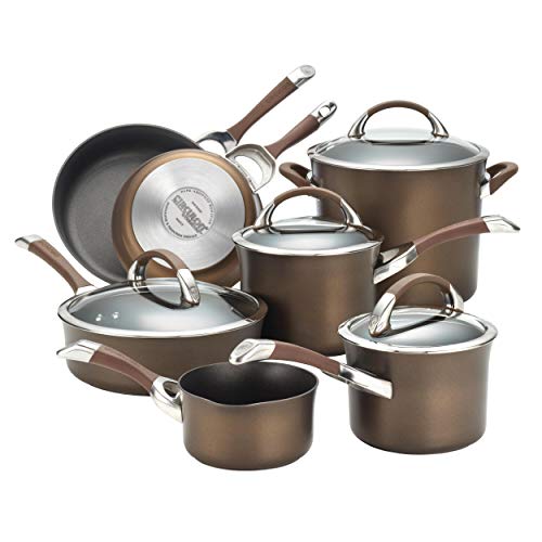 Circulon Symmetry Hard Anodized Nonstick Cookware Pots and Pans Set, 11-Piece, Black