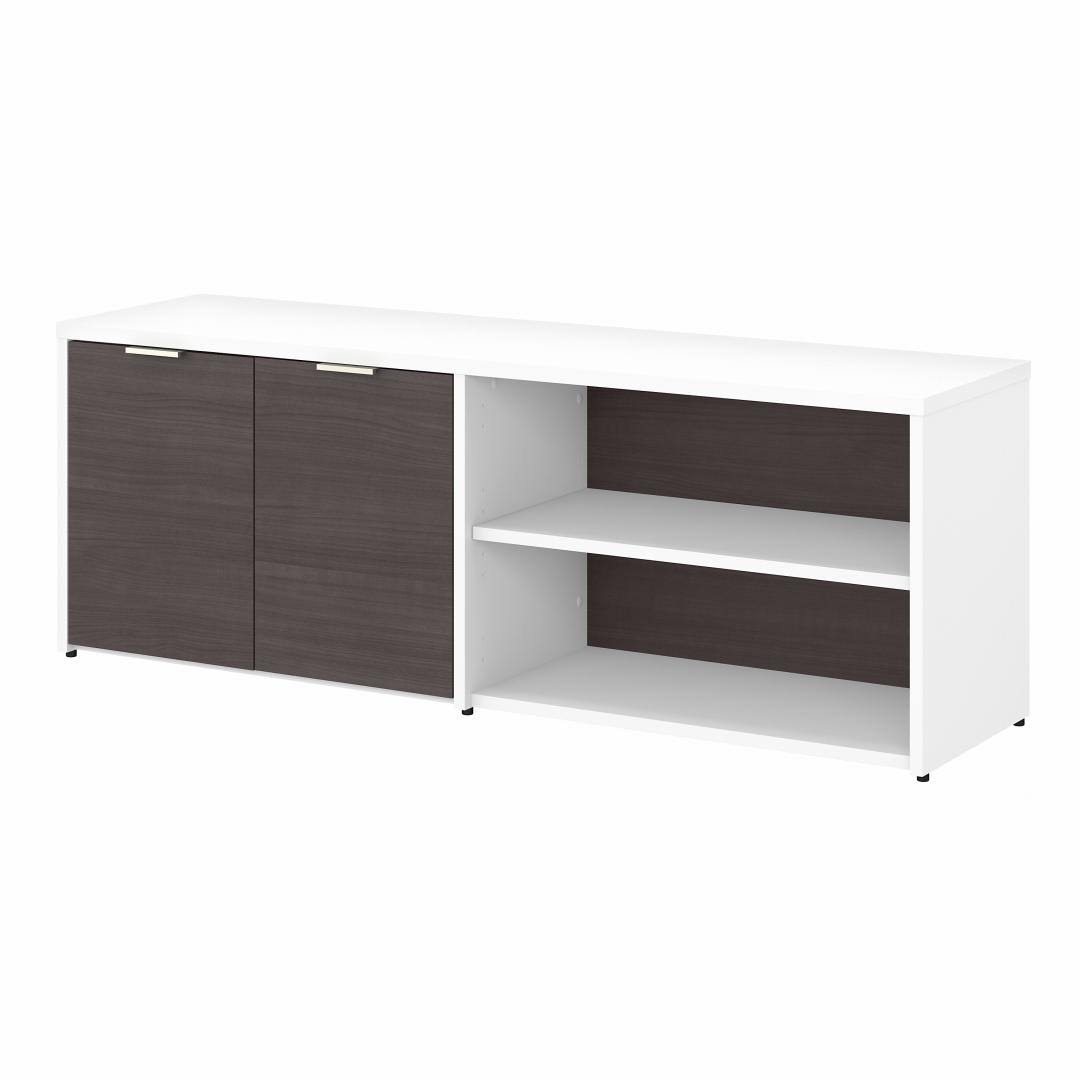 Bush Business Furniture Jamestown Low Storage Cabinet with Doors and Shelves | Storm Gray/White