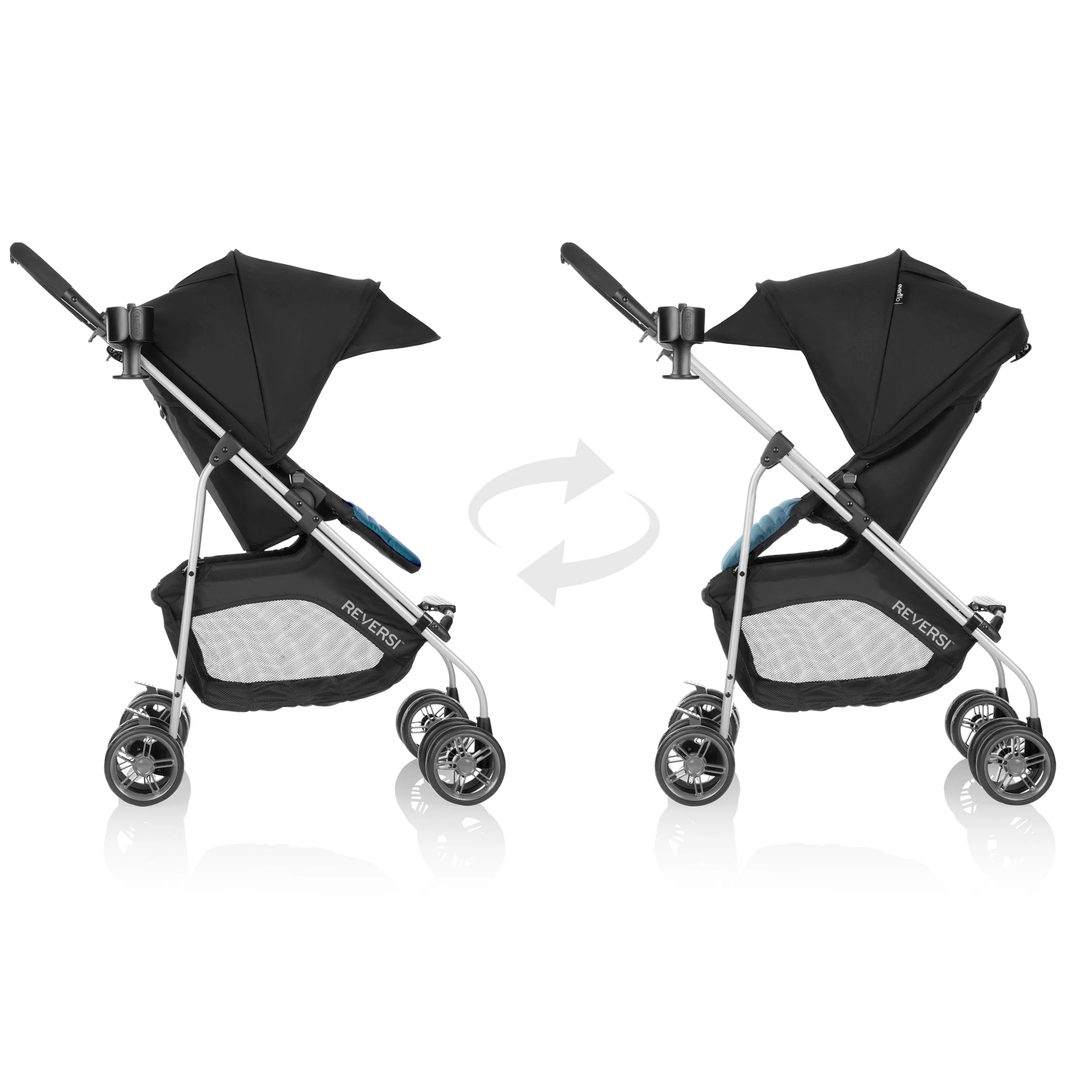Evenflo Reversi Lightweight Reversible Stroller (Altair Black), Unisex