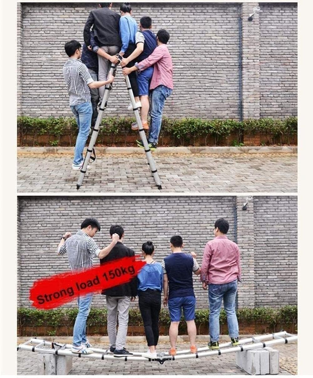A-Frame Folding s Portable Telescoping Ladders for Engineering Multi-Purpose Heavy Duty Extension Ladder 330Lbs Capacity -5M/16.4Ft