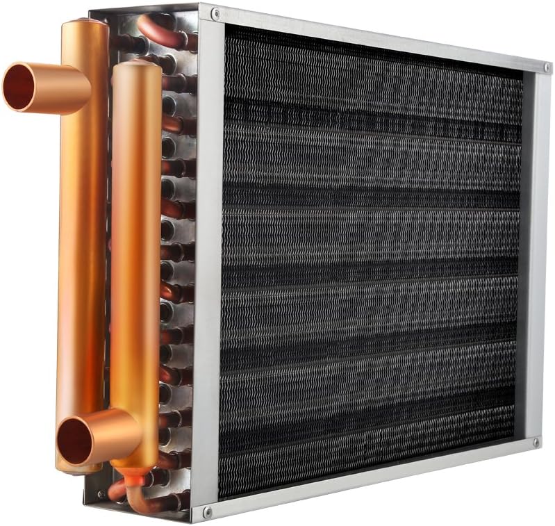 AB Water to Air Heat Exchanger 16x16 1" Copper Ports Forced Air Heating For Outdoor Wood Furnace
