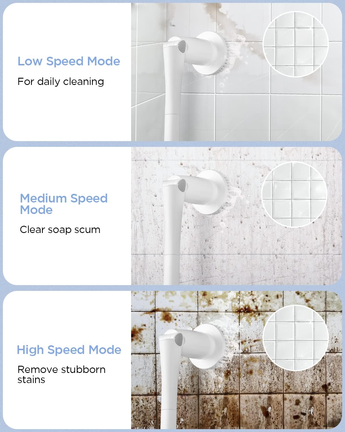 KGDJS Electric Spin Scrubber, 360 Cordless Shower Scrubber, Electric Spin Cleaner with 4 Replaceable Shower Cleaning Brush Heads and 1 Extension Arm for Tub, Tile, Kitchen, Bathroom Pack of 2