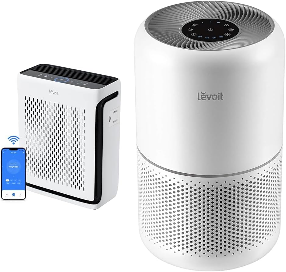LEVOIT Air Purifiers for Home Large Room Up to 1110 Ft2 and 1095 Ft2 with Air Quality Sensors, Smart WiFi, Washable Filters