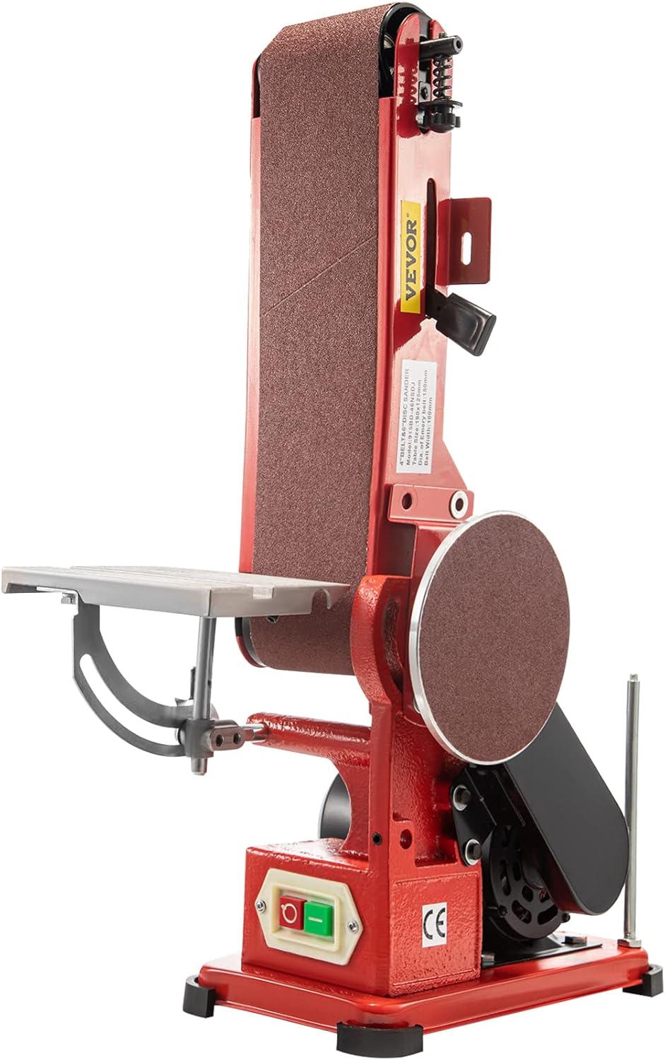 VEVOR Belt Sander 4" x 36", Disc Combo Sander 6",Electric Adjustable Bench Belt Sander 375W,Grinder Bench Sanding Machine With 4 Rubber Foot Pad