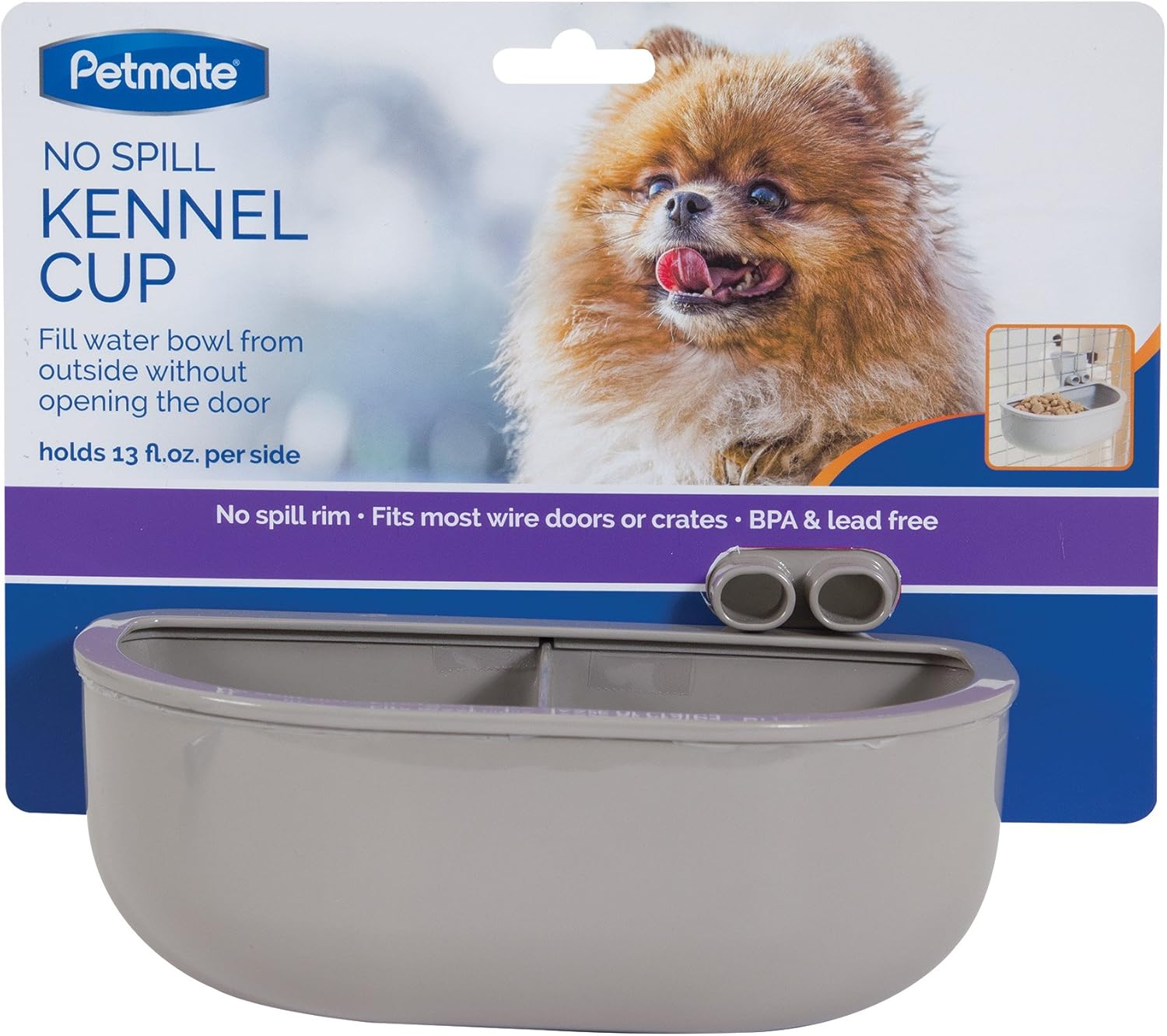 Petmate Ultra Vari Dog Kennel for Medium Dogs (Durable, Heavy Duty Dog Travel Crate, Made with Recycled Materials, 32 in. Long) 30 to 50 lbs & Double Diner Kennel Bowl