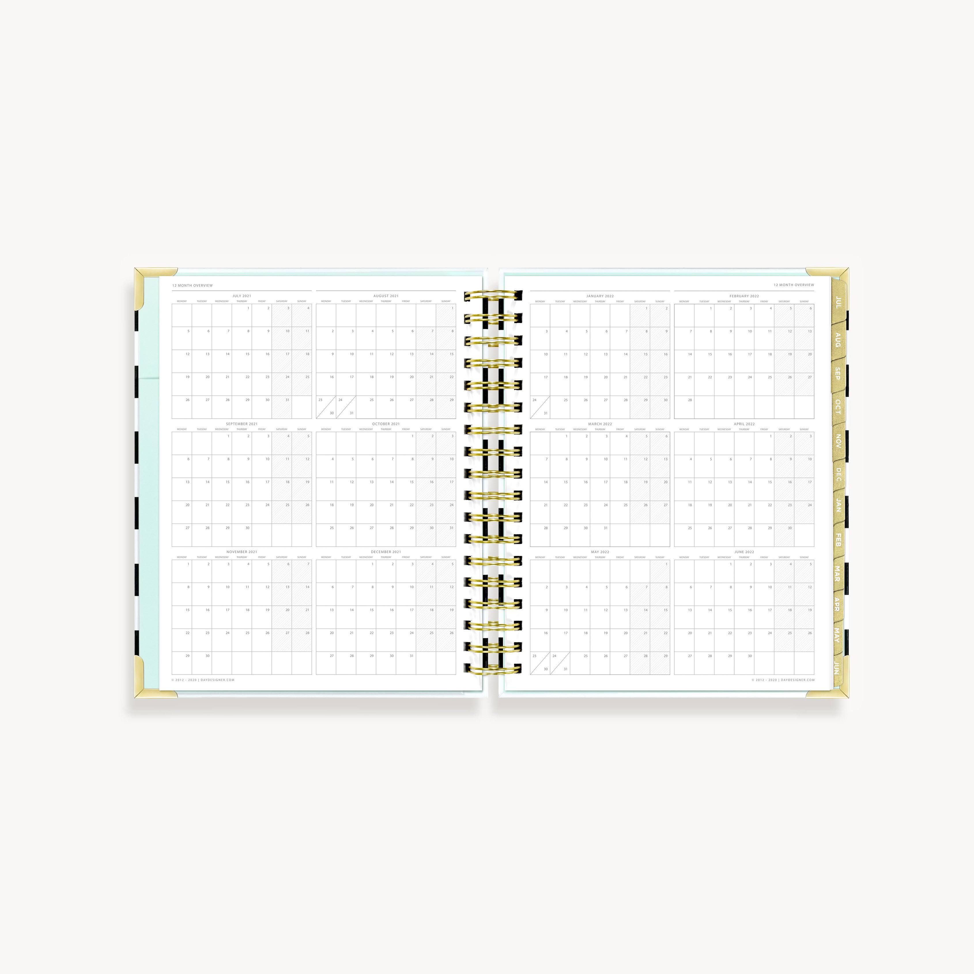 Day Designer 2021-2022 Academic Year Deluxe Weekly Planner, Life and - Black