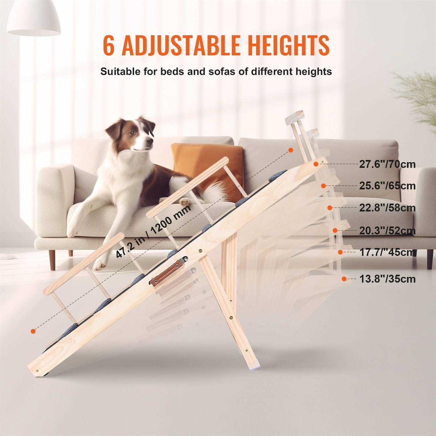 VEVOR Dog Ramp Folding Pet Ramp for Bed Adjustable Dog Ramp for Small - Pet Supplies online store