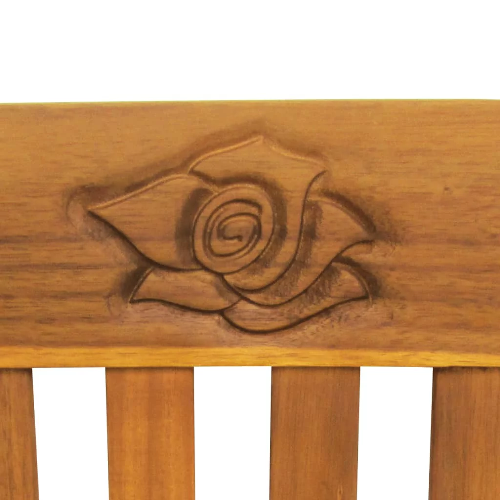 Rose Engraved Acacia Wood Patio Bench - Elevate your outdoor space with elegance and comfort!