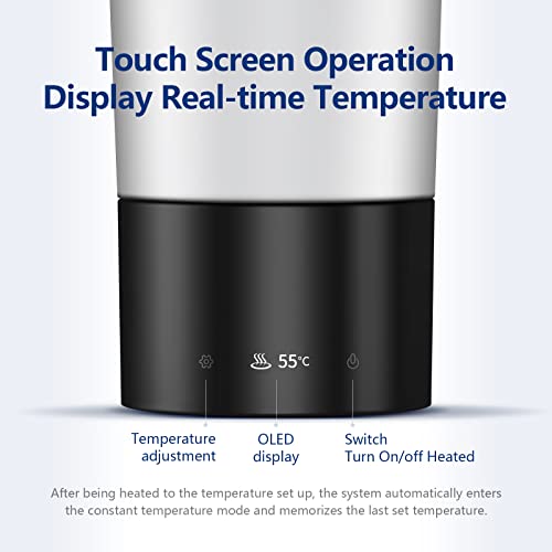 FUTURELAB Temperature Control Coffee Mug, Multi-Functional Travel Mug with 14400mah Power Bank, 16 Hours Battery Life,Vacuum Insulated Hot Beverage Warmer, 10OZ