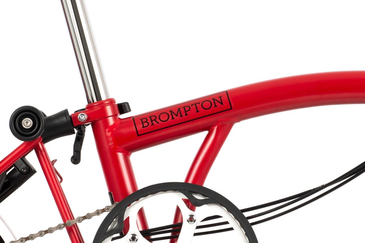 Brompton C Line 3 Speed Folding Bike with Battery Lighting - High (House Red)