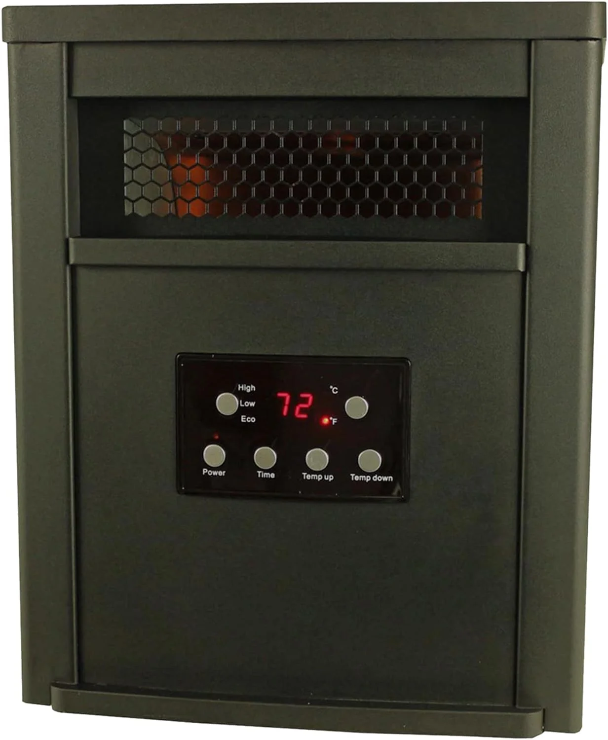 GEROBOOM 1500W Portable Electric Infrared Quartz Indoor Space Heater with 6 Adjustable Heating  and Remote Control  Black (2 Pack)
