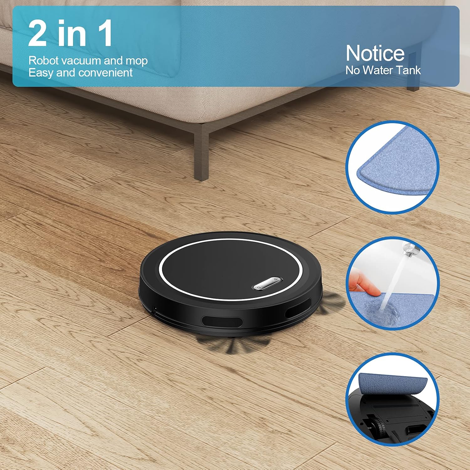 Robot Vacuum, 2000Pa Suction, Quiet, Slim, Self-Charging, 120min Runtime Robotic Vacuum Cleaner, Smart Vacuum Robot, APP & Remote Control Automatic Robot Vacuum for Pet Hair, Hard Floor, Low Carpet