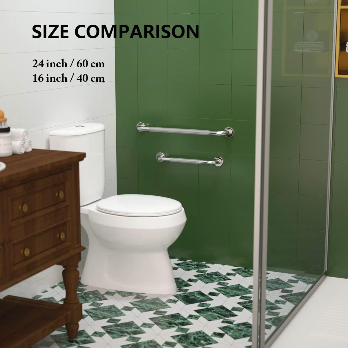 2 Pack 24 Inch Anti Slip Shower Grab Bar 1.25 Diameter,Munzong Stainless Steel Bathroom Grab Bar,Knurled Bathroom Balance Bar,Safety Handrail Support,Handicap Injury Elderly Senior Assist Bath Handle Pack of 2