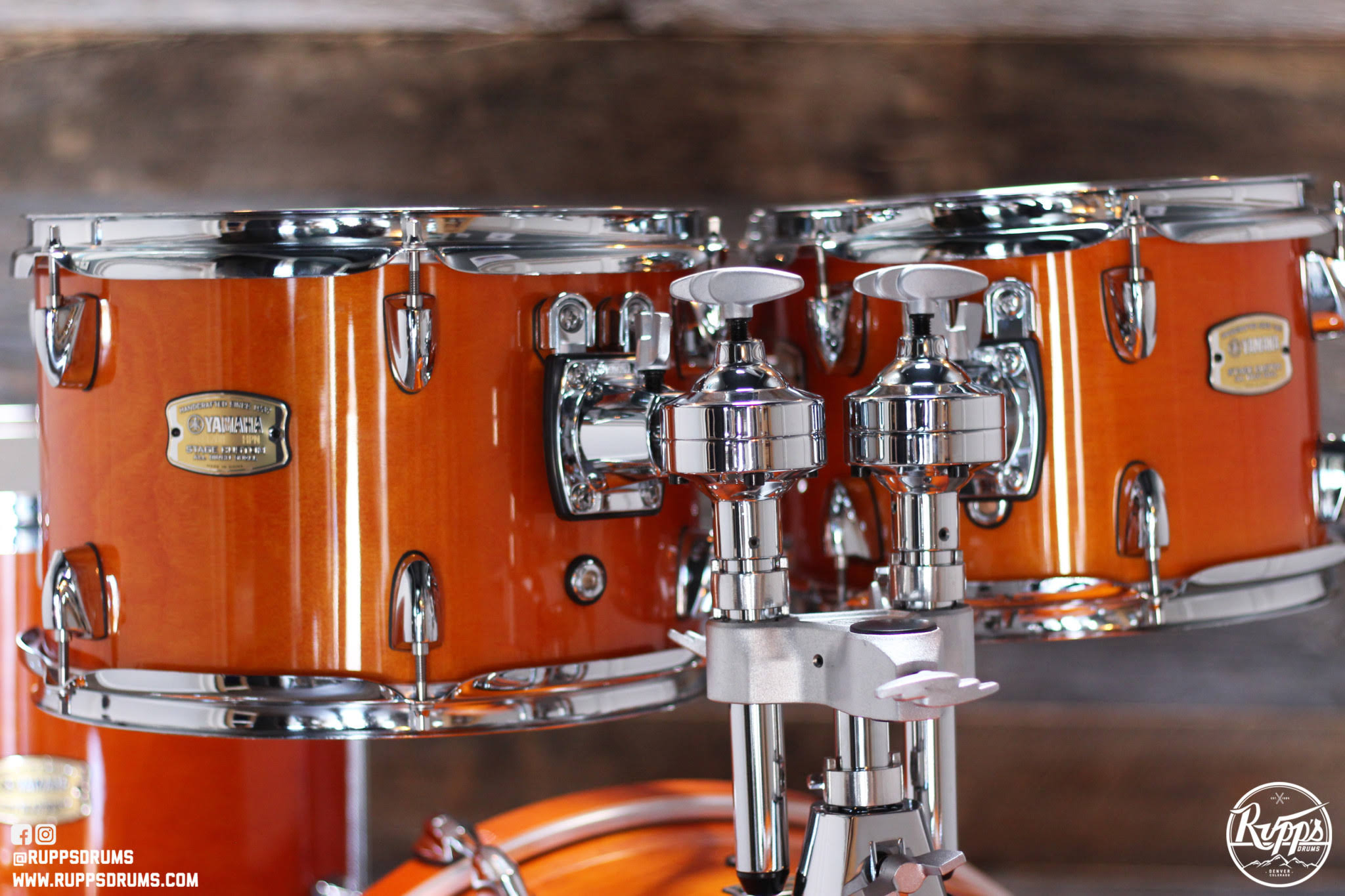 Yamaha Stage Custom Birch 5-Piece Shell Pack with 20x22 Bass Drum Honey Amber