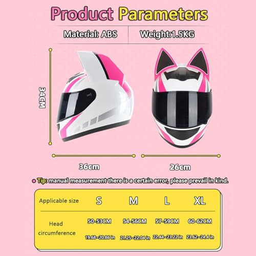 Built-in Bluetooth Motorcycle Helmet Cool Girl Full Face Flip Up Helmet Motocross Dirt Bike Helmet Adult Men Women DOT/ECE Certified FMVSS-218 Street MX BMX Racing MTB Enduro Helmet