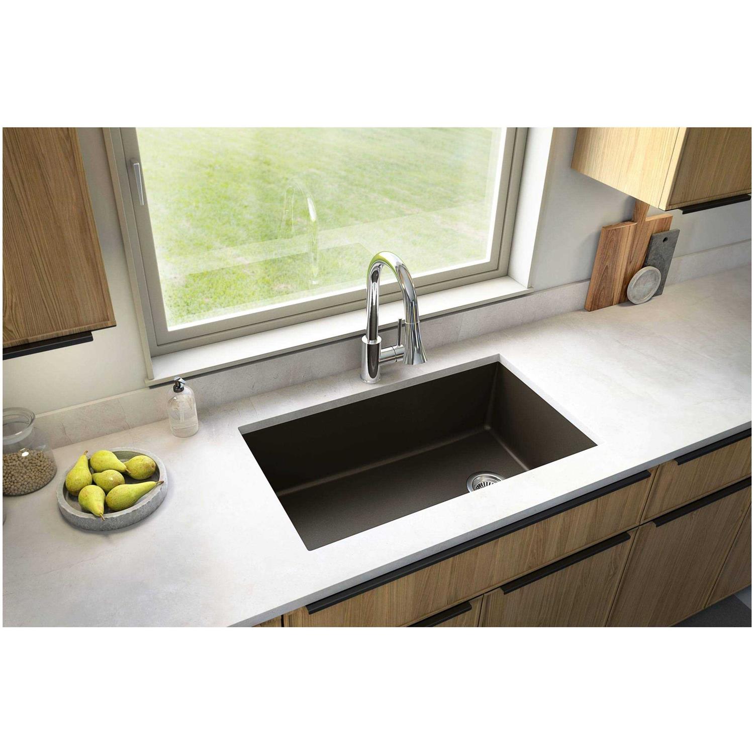Karran QU-670 Quartz/Granite 32 in. Single Bowl Undermount Kitchen Sink