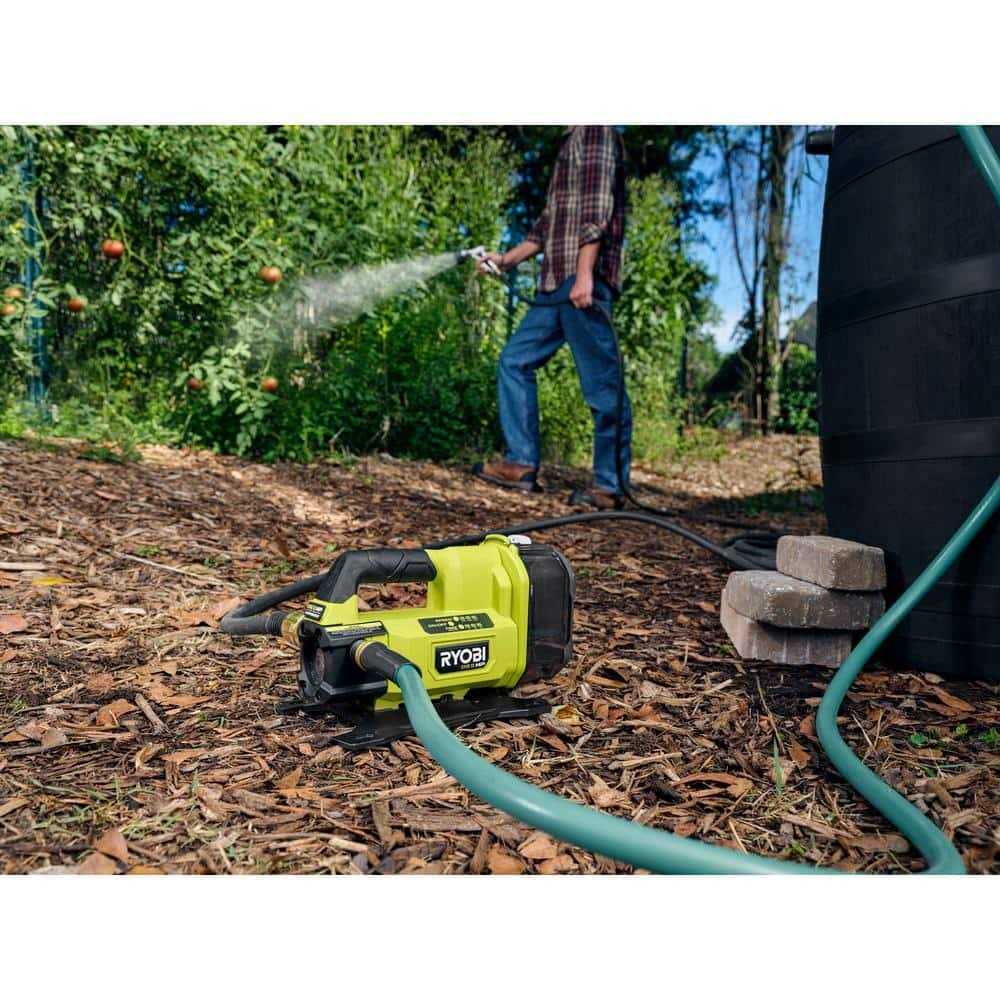 RYOBI ONE+ hp 18V 1/4 hp Cordless Battery Powered Transfer Pump with 2.0 Ah Battery and Charger