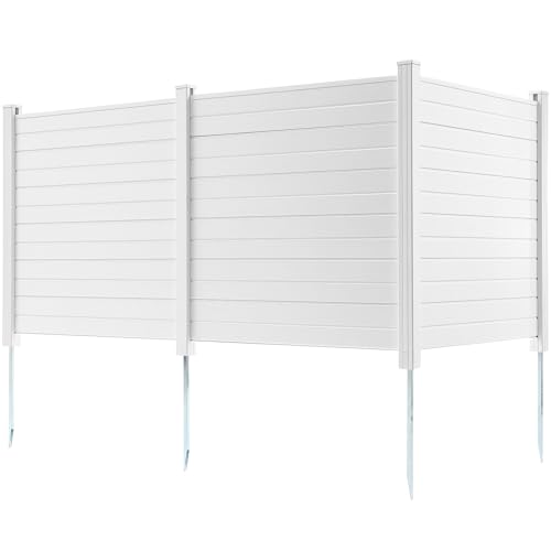 VEVOR Outdoor Privacy Screens, 50" W x 50" H Air Conditioner Fence, Pool Equipment Enclosure, Horizontal Vinyl Privacy Fence, Perfect to Enclose Trash Can and A/C Units (2-Panel)
