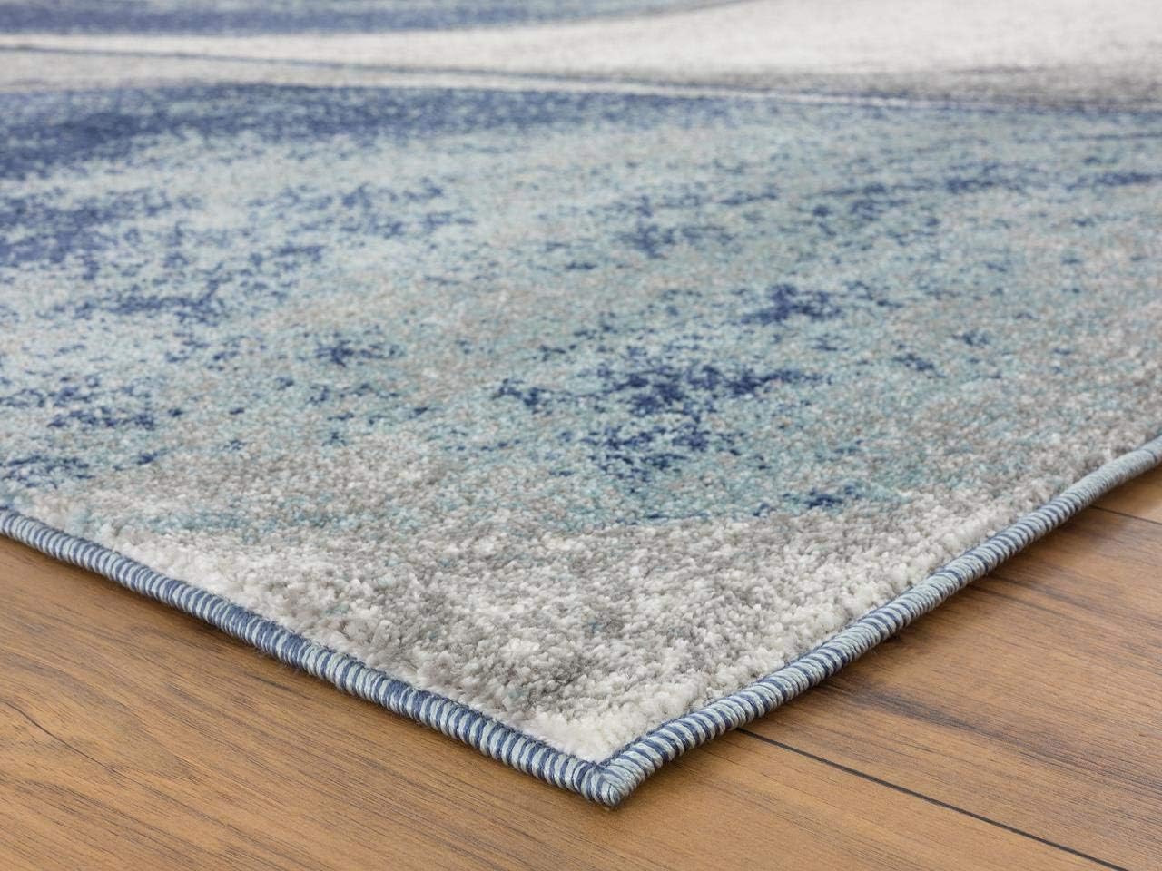 LUXE WEAVERS Spiral Abstract Blue 8x10 Area Rug