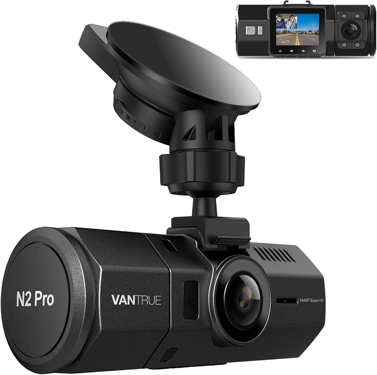 Vantrue N2 Pro Uber Dual 1080P Dash Cam, 2.5K 1440P Front Dash Cam, Front and Inside Loop Dash Camera with Infrared Night Vision, 24hr Motion Detection Parking Mode, Accident Record, Support 256GB max