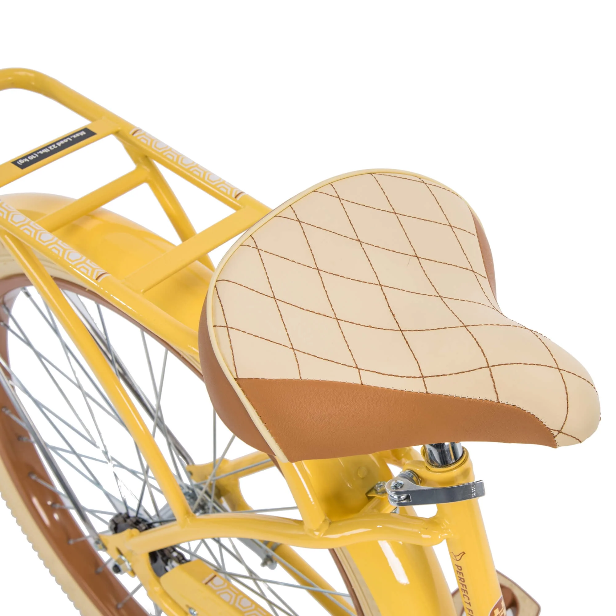 Huffy, Nel Lusso Classic Cruiser Bike with Perfect Fit Frame, Women's, Yellow, 26 Inch
