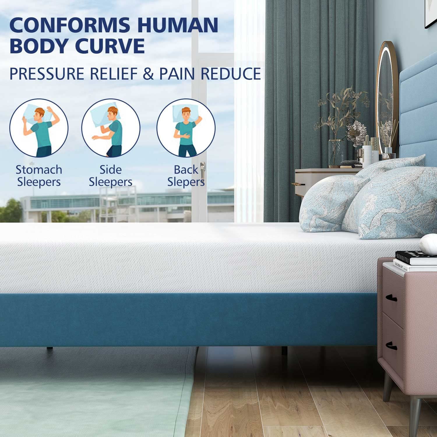 6" Full Mattress - Memory Foam Mattress 5-Layer Comfort Supportive Medium-Firm Mattress in a Box with Breathable Cover, Made in USA, CertiPUR-US Certified for Single Bed Guest Room