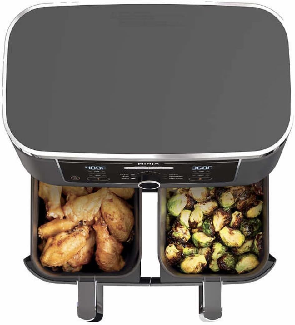 Ninja Foodi 6in1 10qt. XL 2Basket Air Fryer with DualZone Technology. AD350CO. Basket Air Fryer with 2 Independent Frying Baskets, Match Cook & Smart Finish to Roast, Broil, Dehydrate & More for